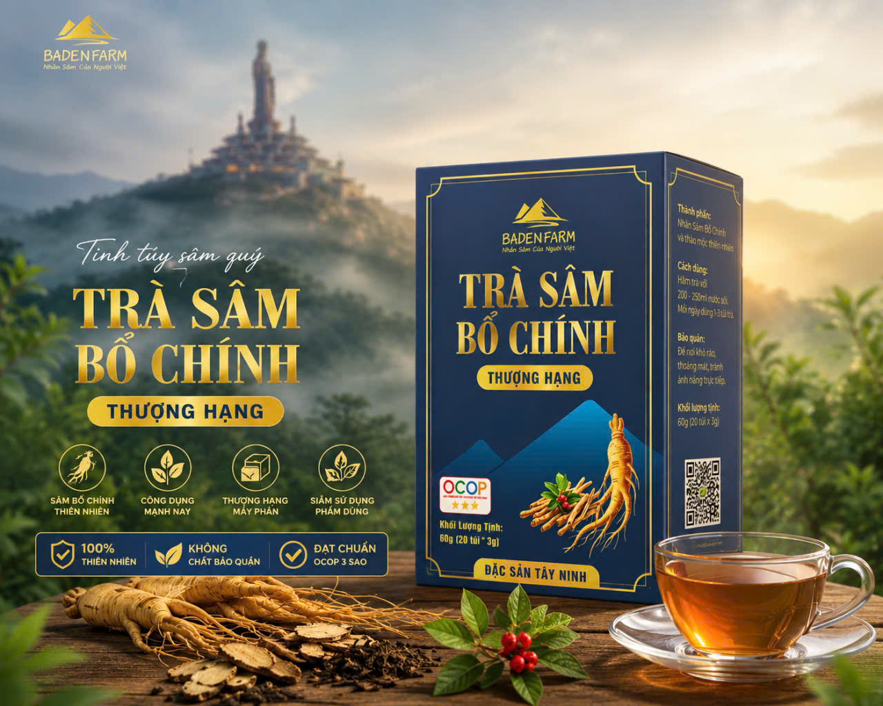 Trà túi lọc Sâm Bố Chính - SP Nông Thôn Tiêu Biểu Cấp Khu Vực